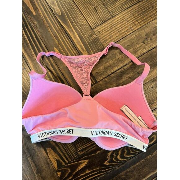 PINK Victoria's Secret Black and White Paisley Bra - Picture 14 of 16